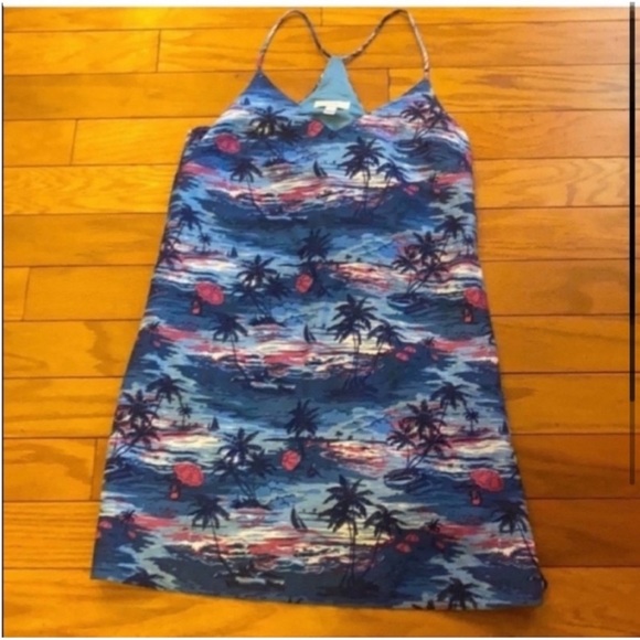 J.Crew Carrie size 2 linen blend dress in Hawaiian Sunset - Picture 2 of 5